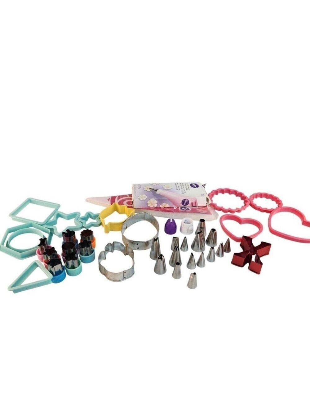 Assorted Cookie Cutters & Decorating Tools Set 50-Piece Stainless Steel & Plasti